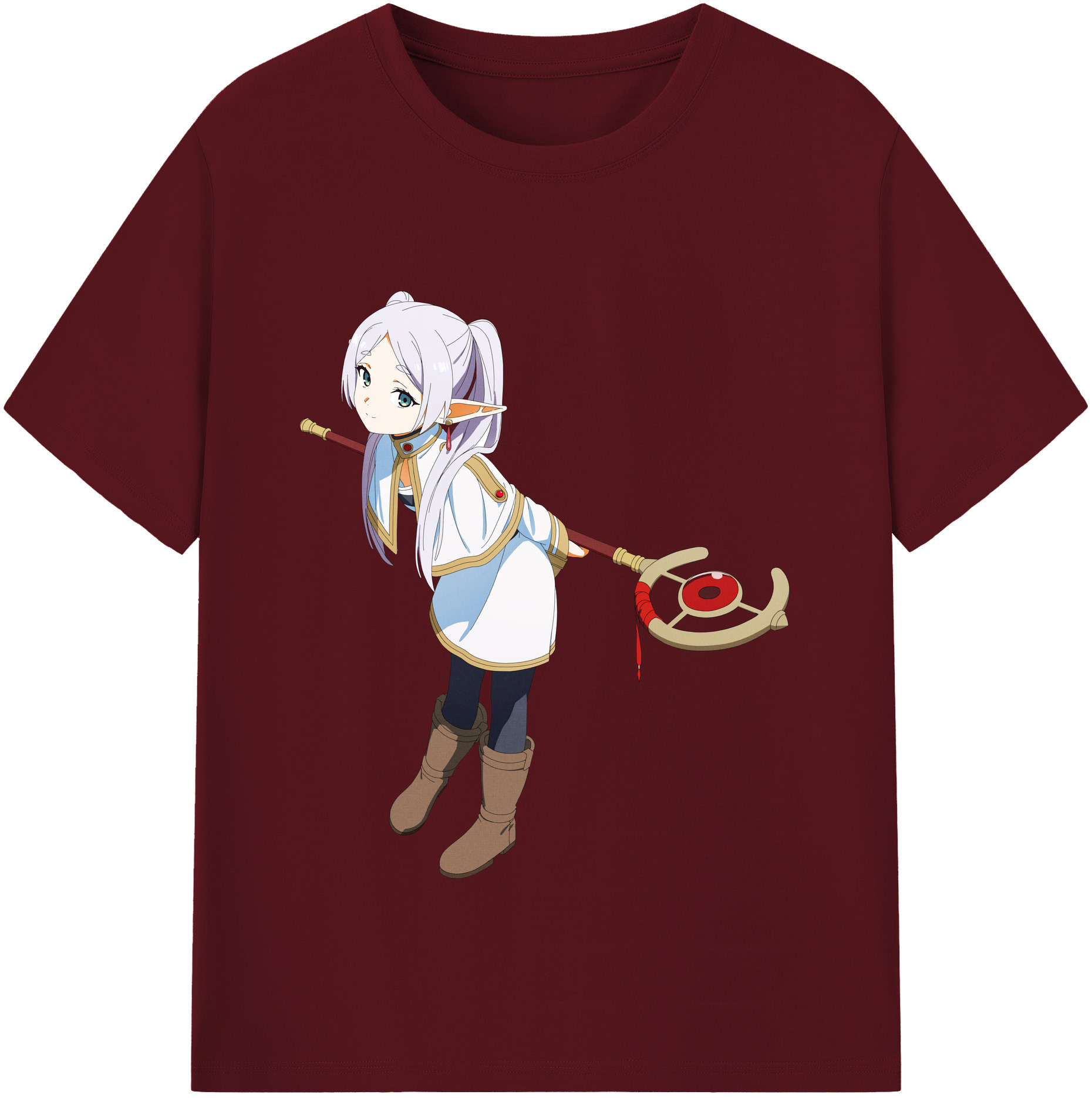 （画像用） 葬送のフリーレン Frieren 綿100％半袖Tシャツ（フロントプリント）